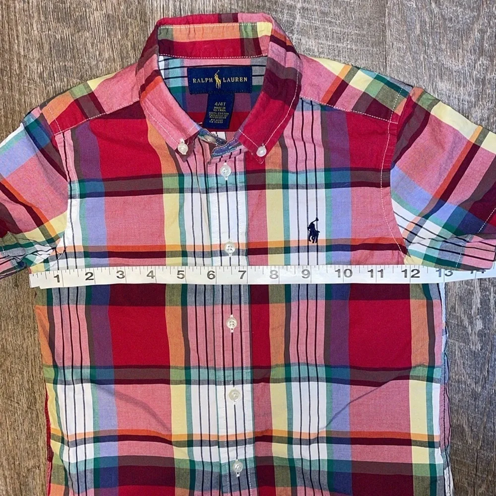 Ralph Lauren Cotton Plaid Button Down Shirt size 4T